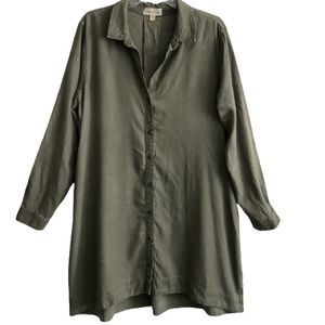Anthro Cloth & Stone Army Green Tunic Dress L EPC